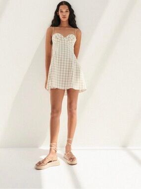 Zara Bustier Gingham Sweetheart Mini Dress